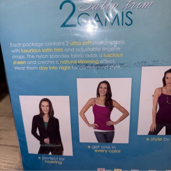 Ellen Tracey 2 Satin Trim Camis Women’s Sz XXL 20-22 Ultra Soft Natural Slimming - Picture 10 of 12